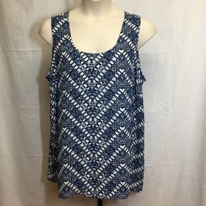 Olive & Oak Sleeveless Blue Tunic Size 3X, EUC